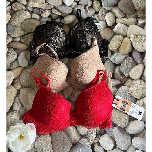 NWOT BEIGE LACE BRA-34C - Picture 2 of 2